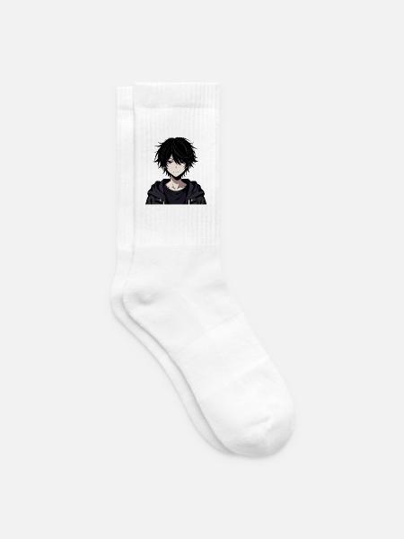 Schwarzer Schattenjunge Hoodie - Tennissocken - Weiß