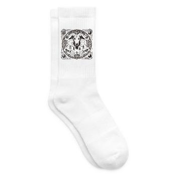Greyhound Mandala Ornament - Tennissocken - Weiß - Rechts
