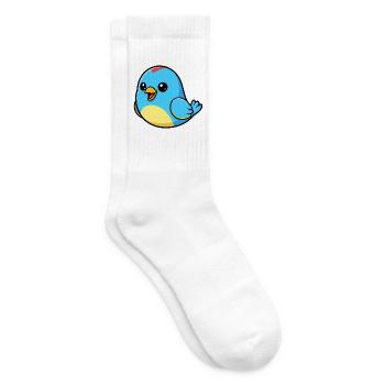Cheerful Blue Bird Cartoon - Tennis socks - white - Right