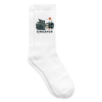 Singapur Skyline Abend - Tennissocken - Weiß - Rechts