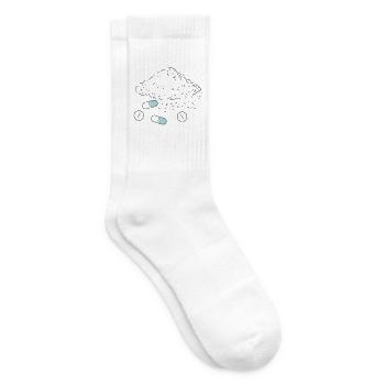 Nahrungsergänzungsmittel Pillen Pulver Tabletten - Tennissocken - Weiß - Rechts