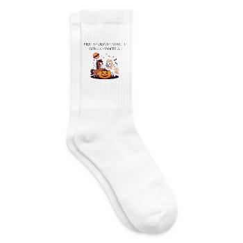 Halloween Traber Pferde Spruch Zitat - Tennissocken - Weiß - Rechts