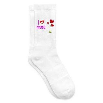 Liebevolles Muttertagsherz Blumendesign - Tennissocken - Weiß - Rechts
