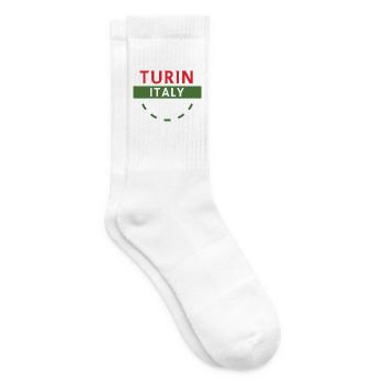 Turn Italien Emblem T-Stück Kunstwerk - Tennissocken - Weiß - Rechts