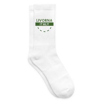 Livorna Italy Green Logo - Tennis socks - white - Right