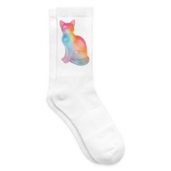 Regenbogenkatze Prisma - Tennissocken - Weiß - Rechts