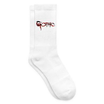 Gothic Flammen Schrift - Tennissocken - Weiß - Rechts