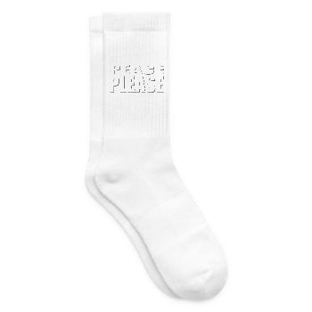 PEACE PLEASE transparente Schrift - Tennissocken - Weiß - Rechts