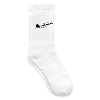 Weihnachtsmann Schlitten Rentiere - Tennissocken - Weiß - Rechts