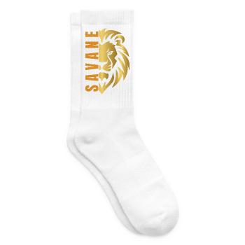 Lion doré  - Chaussettes de tennis - blanc - Droite