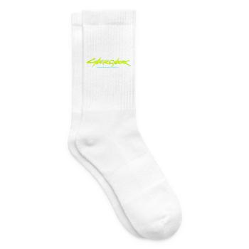 Futuristische Cyberpunk-Typografie - Tennissocken - Weiß - Rechts