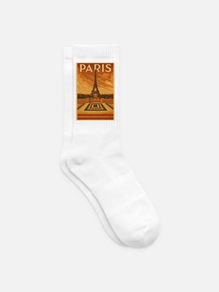Eiffel Tower Art Deodorant Travel Poster - Tennis socks - white
