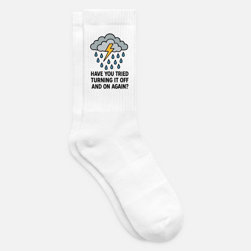 Neustart zum Lachen: Temporal Tech Humor - Tennissocken - Weiß