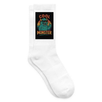 Cool Monster - Tennis socks - white - Right
