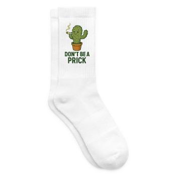Kaktus mit Zigarre – Spruch - Tennissocken - Weiß - Rechts