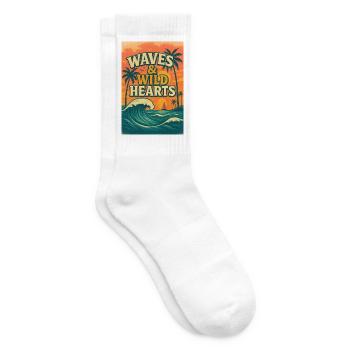 Waves & Wild Hearts - Tennissocken - Weiß - Rechts