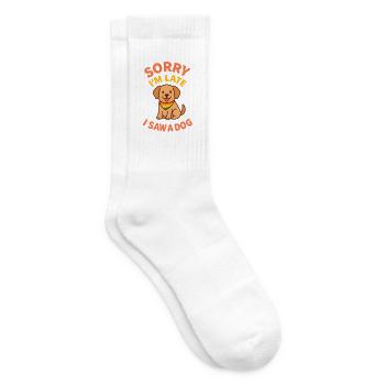 Sorry, I'm Late – Dog Spotted! - Tennis socks - white - Right