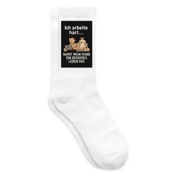 Lustige Sprüche - Tennissocken - Weiß - Rechts