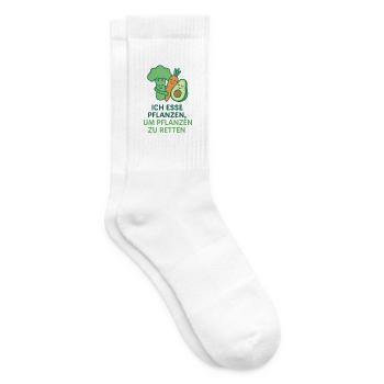 "Ich esse Pflanzen, um Pflanzen zu retten" - Tennissocken - Weiß - Rechts