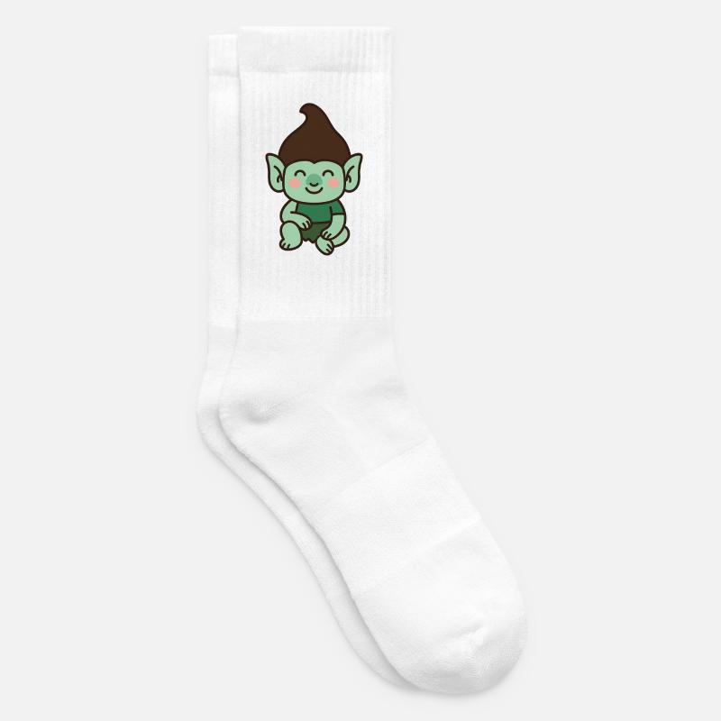 Niedlicher Troll – Kawaii-Stil - Tennissocken - Weiß