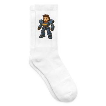 Petit garçon dans un robot gant - Chaussettes de tennis - blanc - Droite