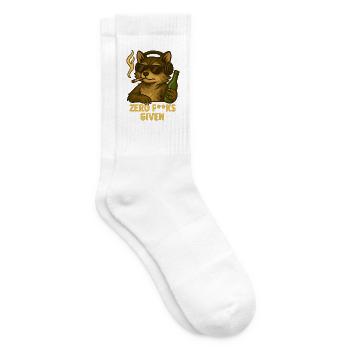 Cool Raccoon – Keine Pfote für Probleme - Tennissocken - Weiß - Rechts