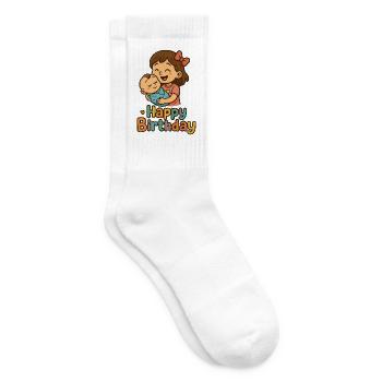 Herzliche Geburtstagskinder Illustration - Tennissocken - Weiß - Rechts