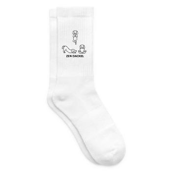 Dackel Dachshund Yoga Line Art cute süß zen pose - Tennissocken - Weiß - Rechts