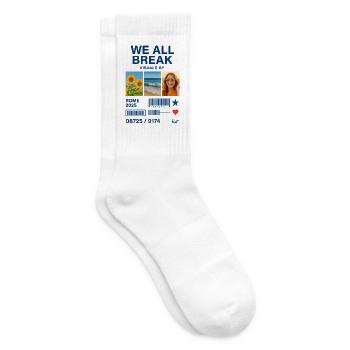 Summer Blue Collage and Smiles - Tennis socks - white - Right