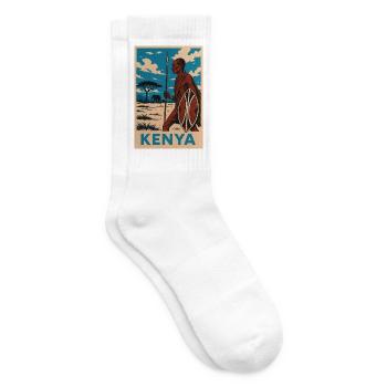Kenya Maasai Warrior Nature Illustration - Tennissocken - Weiß - Rechts