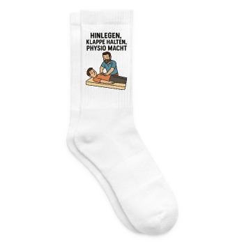 Lie down, shut up, physio POWER - Tennis socks - white - Right