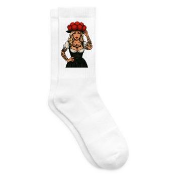 Bollenhut Tattoo Girl Feldberg Schwarzwald Tracht - Tennissocken - Weiß - Rechts