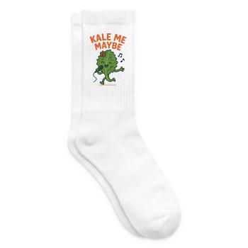 Playful bald with music and microphone - Tennis socks - white - Right