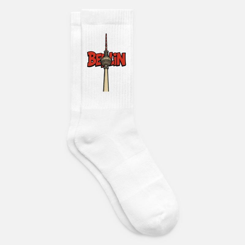 Conception de la tour de télévision de Berlin - Chaussettes de tennis - blanc