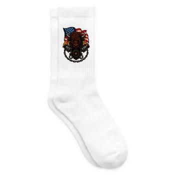 Bison Rider – Wilder Biker-Geist - Tennissocken - Weiß - Rechts