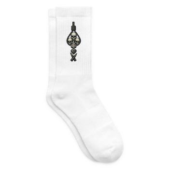 Avi Collection – Skulls & Flame - Tennis socks - white - Right