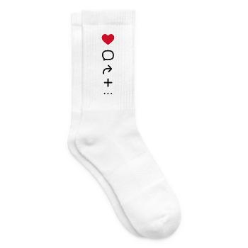 Avi Collection – Minimal Social Icons Tee - Tennissocken - Weiß - Rechts