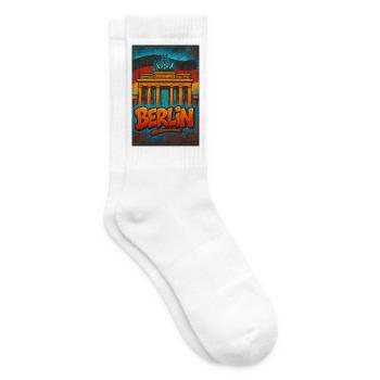 Grafiti Berlin T-Shirt mit Brandenburger Tor - Tennissocken - Weiß - Rechts