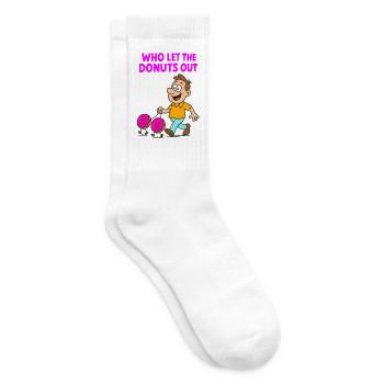 Conception d’expression de beignet humoristique - Chaussettes de tennis - blanc - Droite