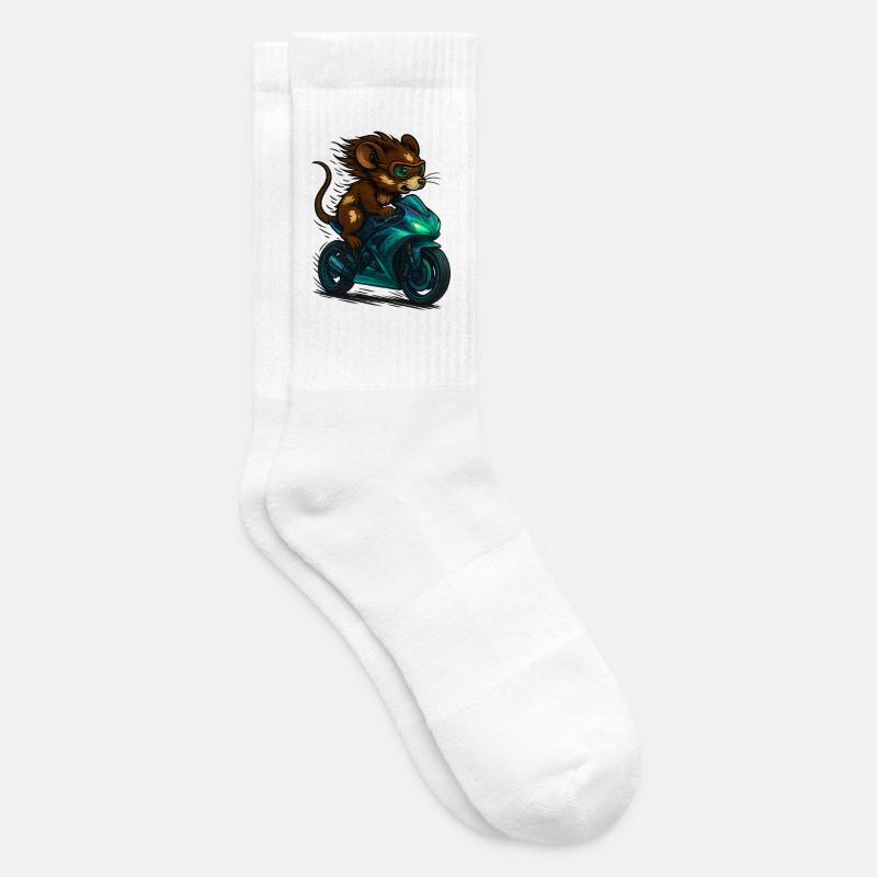 Motorrad Maus - Tennissocken - Weiß