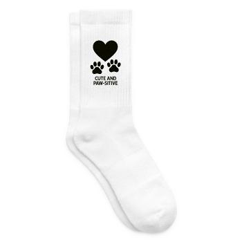 Herz und Pfoten Liebe Design - Tennissocken - Weiß - Rechts