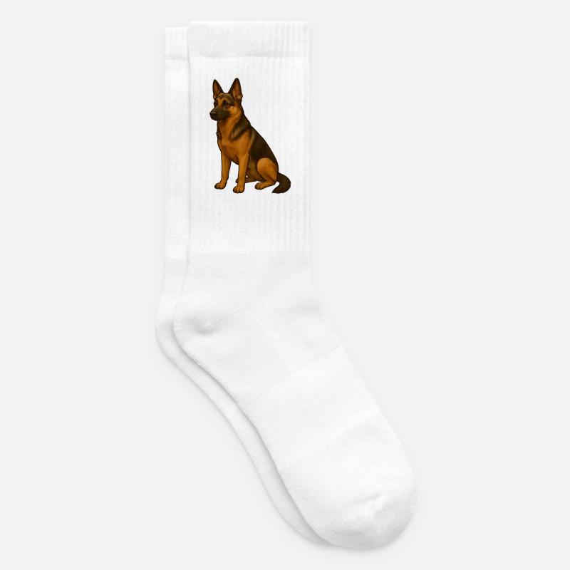 Elegant German Shepherd Print - Tennis socks - white
