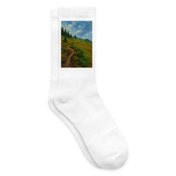 Randonnée pittoresque en montagne à l’aspect peinture à l’huile - Chaussettes de tennis - blanc - Droite