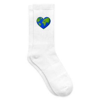 Weltherz in Herzform - Tennissocken - Weiß - Rechts