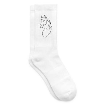Eleganter Silhouetten-Pferd - Tennissocken - Weiß - Rechts