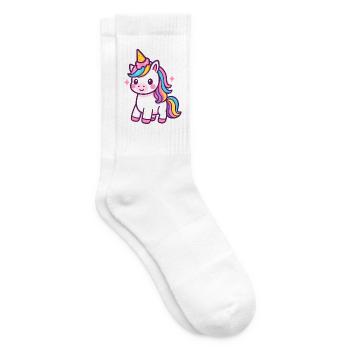 Licorne colorée avec crinière arc-en-ciel - Chaussettes de tennis - blanc - Droite