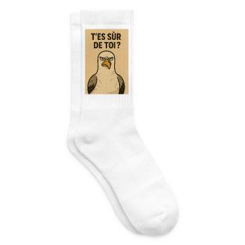 Bold bird humor - Tennis socks - white - Right