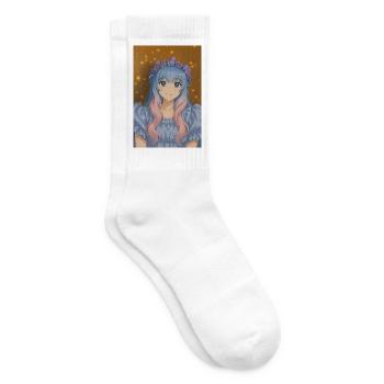 Blumenkrone Animefig mit Pastellhaar - Tennissocken - Weiß - Rechts