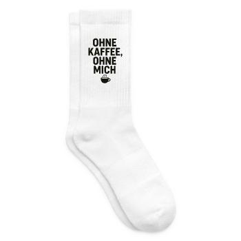Ohne Kaffee, Ohne Mich - Tennissocken - Weiß - Rechts