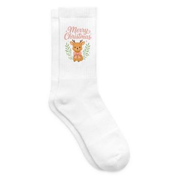 Joyeux Noël Renne - Chaussettes de tennis - blanc - Droite